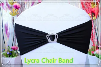 

1-2 --With Crown Buckle-- Spandex/Lycra Chair Band/Expand Bands/Chair cover sash/Table For Wedding Party Banquet Decorations