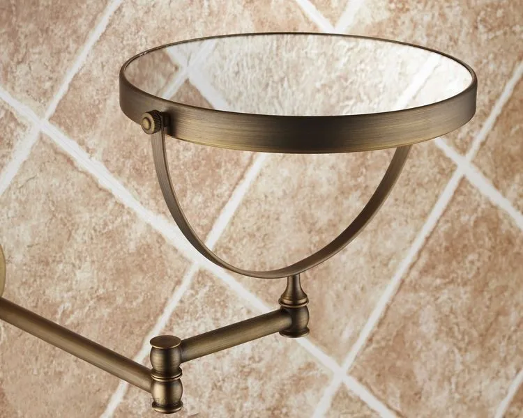 Вентилятор для ванной зеркала вращающийся Античная Медь выдвижной 2 боковых Ванная комната настенное зеркало 3 увеличительное Ванна со стильными круглыми зеркальными 1506F