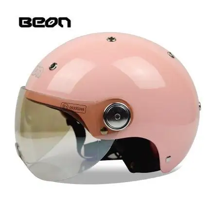 New arrival brand Beon vintage helmet Scooter motos motorbike capacetes retro motorcycle half face helmets - Цвет: pink