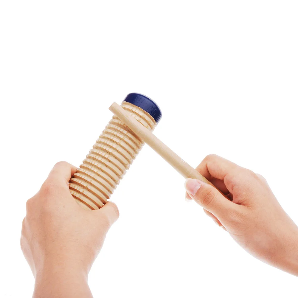 Wooden Guiro Shaker Baby Kid Child Early Educational Musical Instrument