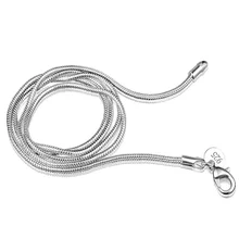 16-24 inches 2mm Silver Color Creative Snake Chain Snake Bone Shape Necklace Plated Silver Ornament classic silver plated alloy twistedstring chain necklace silver 46cm