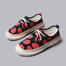 Летняя женская обувь на плоской подошве; модные лоферы; элегантная обувь на низком каблуке без застежки; Женская разноцветная Повседневная парусиновая обувь с круглым носком