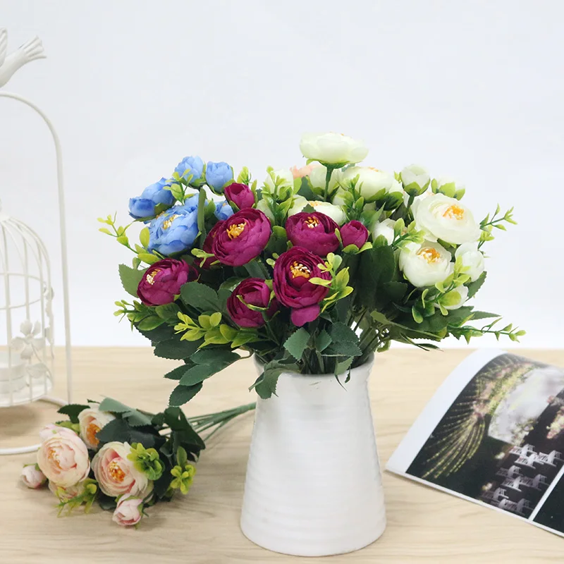 Flone Artificial Flowers High Quality Silk Roses Artificial Flowers For Wedding Fake Flowers Home Garden Decoration Accessories Flone Artificial Flowers High Quality Silk Roses Artificial Flowers For Wedding Fake Flowers Home Garden Decoration Accessories