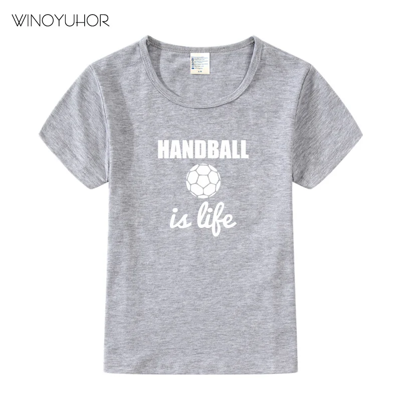Детская футболка с принтом «Handball Is Life» детские летние топы, футболка с короткими рукавами для девочек и мальчиков забавная одежда для малышей