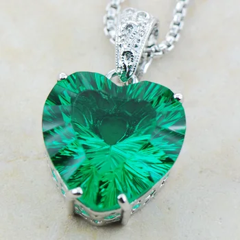 

Huge Concave Cut Green Crystal Zircon 925 Sterling Silver Pendant TE575