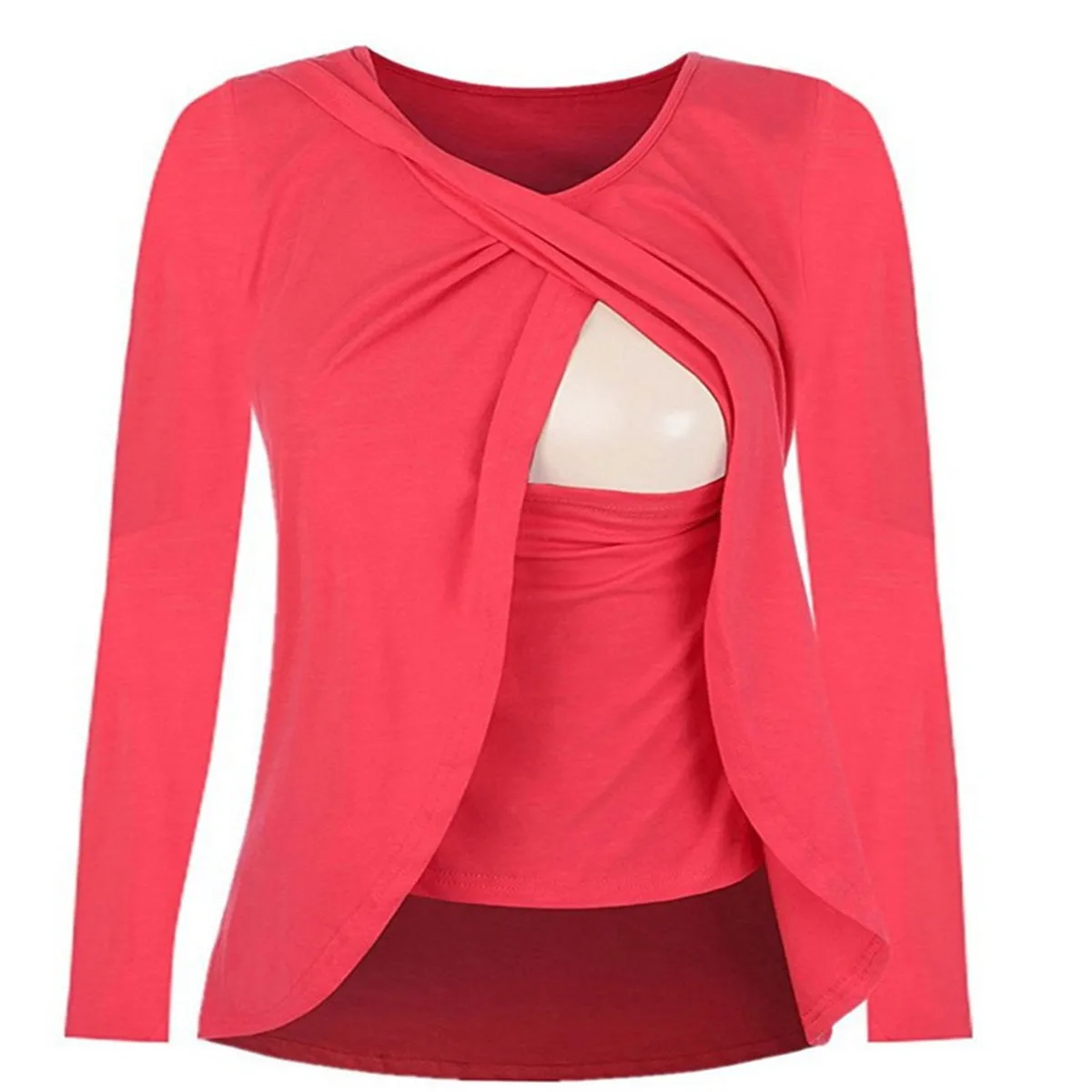 

Women Nursing Tops Maternity Clothes Breastfeeding Long Sleeve Tees Pregnancy Cotton Undershirts for Pregnant Winter Autumn
