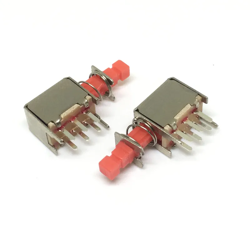 

10Pcs Directly key switch A03 PS-22F03 6pins self-locking Red