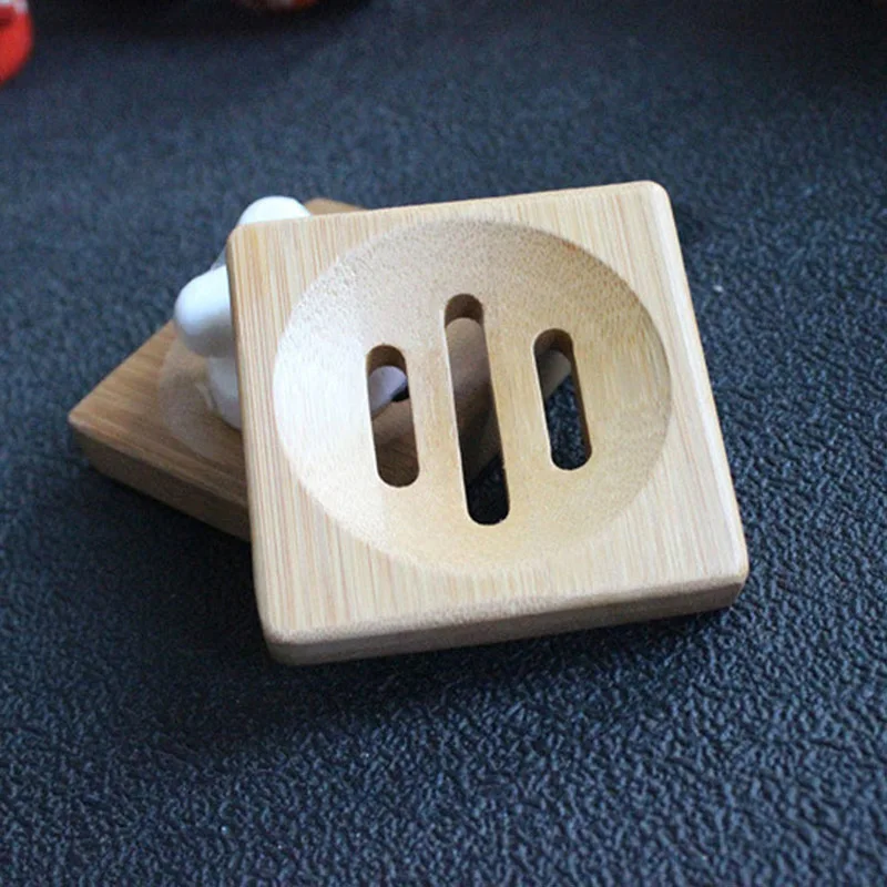 

Bamboo handmade soap box square round concave soap box support customizable wholesale