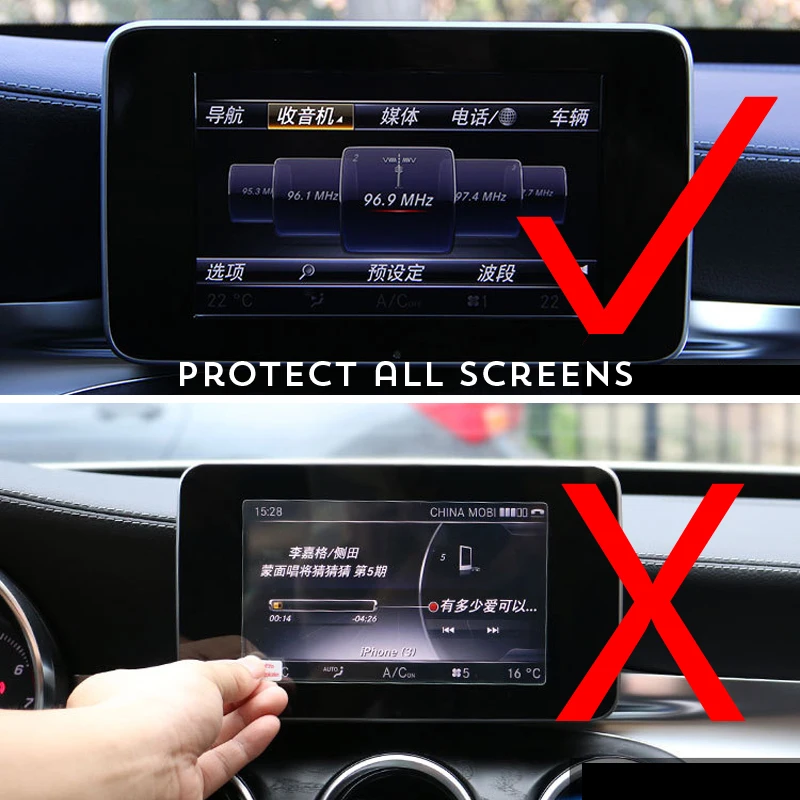 Best Center Control Navigation Screen Protection Trim Panel For Mercedes Benz C class W205 GLC 200 260 2015 17 Car Styling