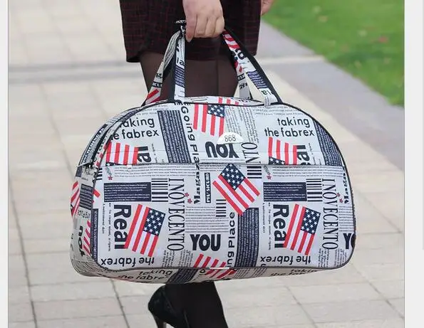Водонепроницаемый дорожная сумка Для женщин сумка большая Ёмкость Для женщин вещевой сумки цифровые печатные женские багаж, для отпуска сумки и нарочито бесхитростного дизайна; Bolsa de Mujer - Цвет: flap prints size M