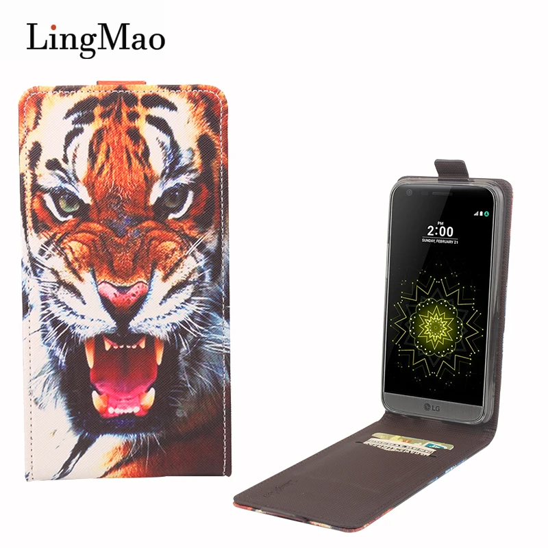 

For LG LV5 Case 3D Tiger Pattern Vertical Flip Leather Card Slot Phone Case Cover for LG LV5