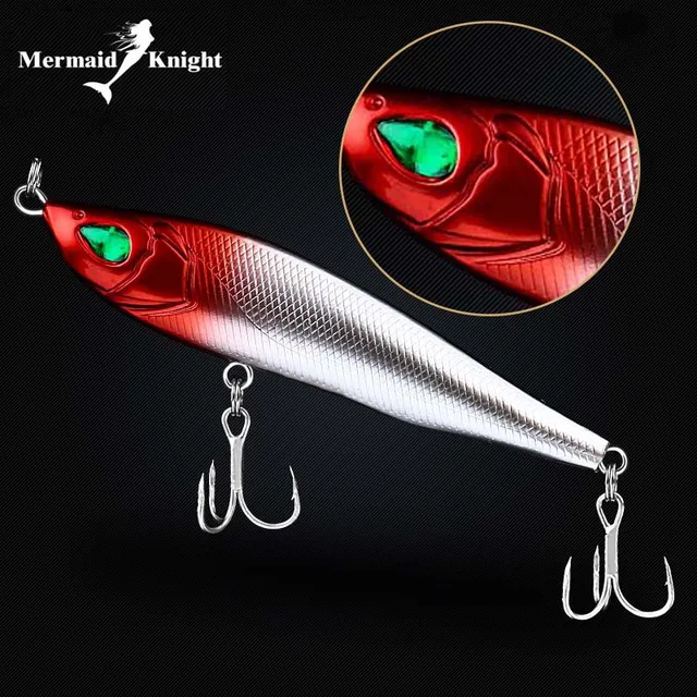 MK Band 8cm 15g Hard Pencil Fishing Lure Lifelike 3D Eyes 6 Hooks