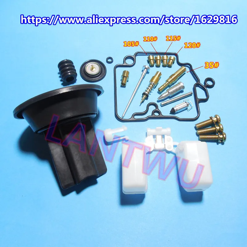 

(1 set $15.49)KT CVK24 With acceleration pump carburetor Repair kit include diaphragm plunger assembly With 4MM thread main jet