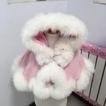 ; сезон весна-осень-зима; Детские вечерние кашемировые палантин с отделкой из натурального Лисьего меха для детей 1/2 лет