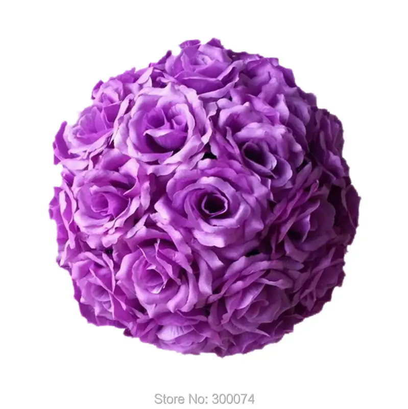 B012 Violet silk flower ball for meeting hall decor
