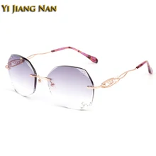 Алмазные очки, титановая оправа, линзы без оправы, очки oculos de grau feminino, солнцезащитные очки