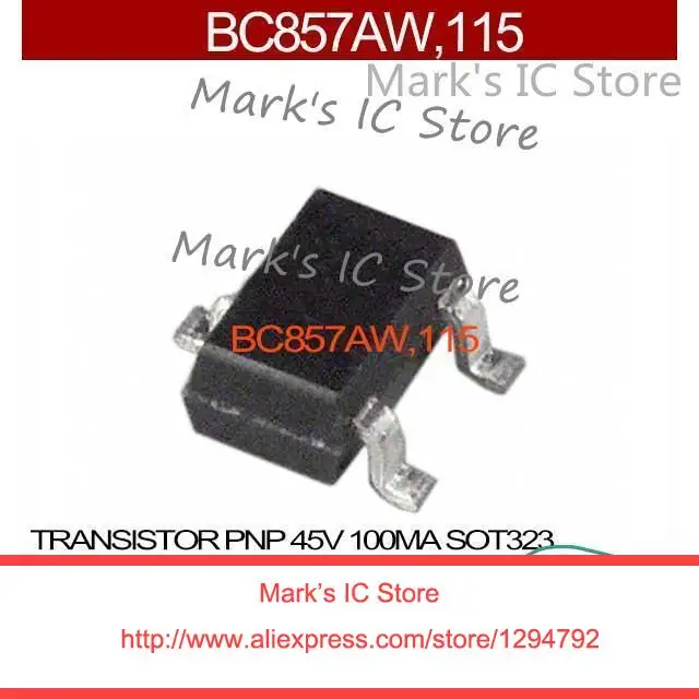 

BC857AW,115 TRANSISTOR PNP 45V 100MA SOT323 BC857AW,1 857AW, BC857AW 857AW,1 BC857A 857AW,11