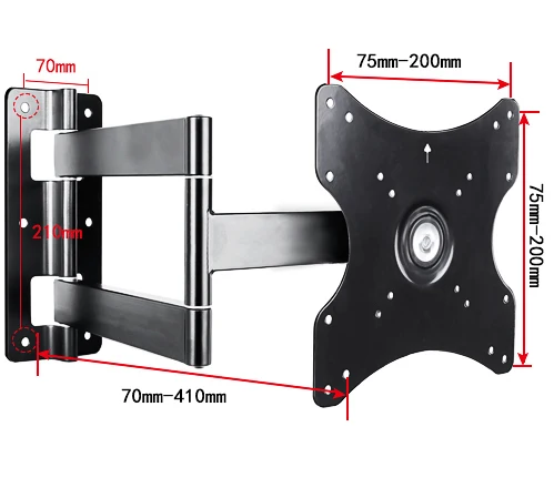 

LCD-123AB Full Motion 10"-37" Flat Panel LED LCD Display TV Wall Mount Max.VESA 200*200mm Loading 35kgs Monitor Holder Support