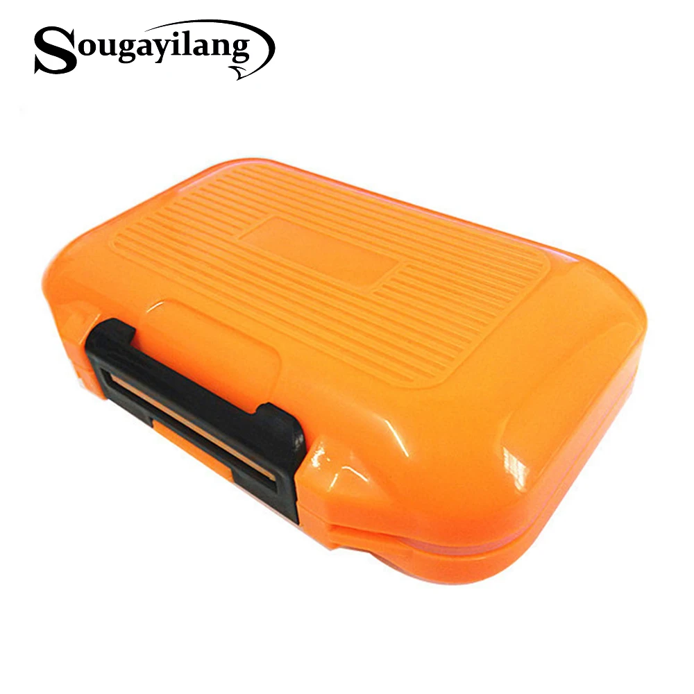 

Promotion !! Fishing Tackle Boxes 115*80*35mm 110g Free Shipping 1pcs orange/black Small Clear Plastic bait hook Fishing box