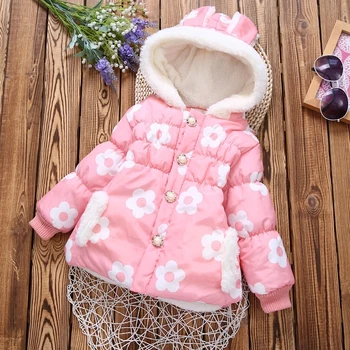 

Baby Girls Winter 2016 Girls Thick Cotton Padded Jacket Cotton Padded Winter Baby Children