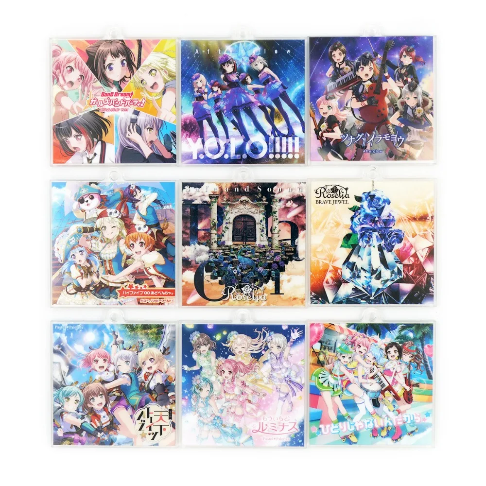 Bang Dream Roselia Poppin Party Afterglow Pastel Palettes Hello Happy World Anime Game Acrylic Keychain Action Figures Aliexpress