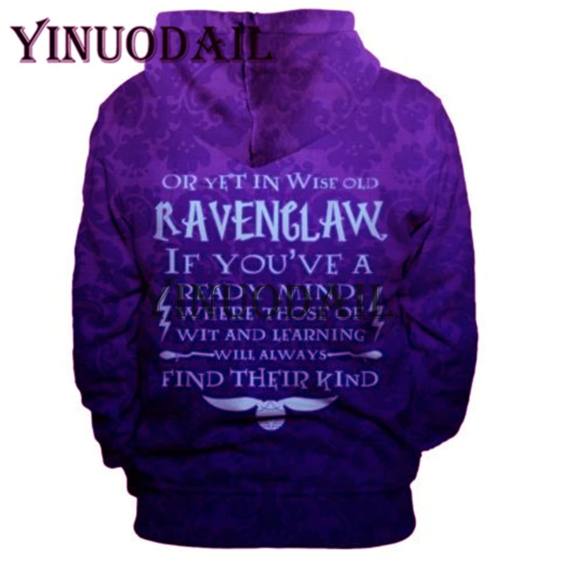 Wizardry 3D Printed Hoodie with Pocket Ravenclaw Gryffindor for Adult Unisex Sweatshirt Costume Hoodies Men Clothes Harri Potter Wizardry 3D Printed Hoodie with Pocket Ravenclaw Gryffindor for Adult Unisex Sweatshirt Costume Hoodies Men Clothes Harri Potter