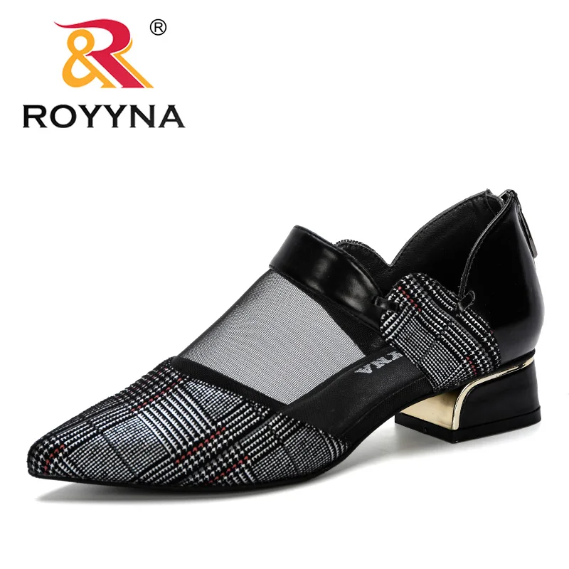 ROYYNA новинка 2019 женские блестящие туфли пикантные модные свадебные с острым