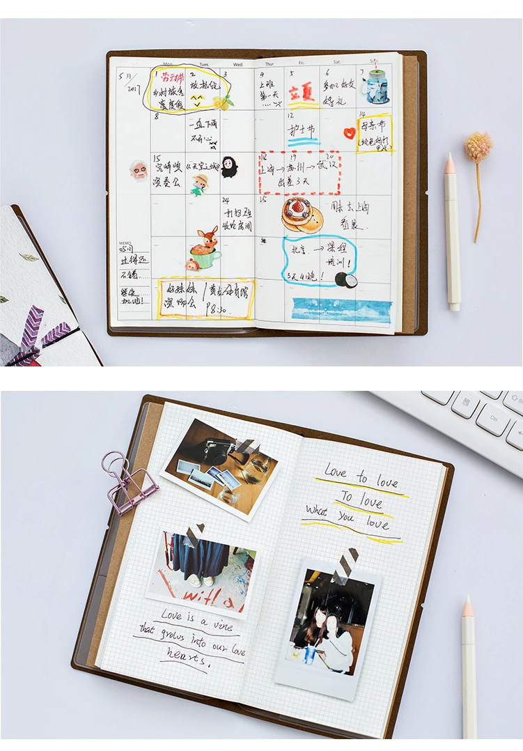 Bloco de Notas Material de Escritório Kawaii Bonito Flor Folha Caderno Papelaria Diário Agenda Bolso Planejador Livro Semanal Viagem Escola Sl2056 14 agenda bolso bloco de notas planejador livro