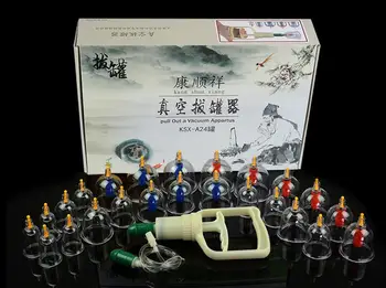 

24 pcs massage Vacuum cupping set thicker magnetic aspirating cupping cans acupuncture massage suction cup with tube