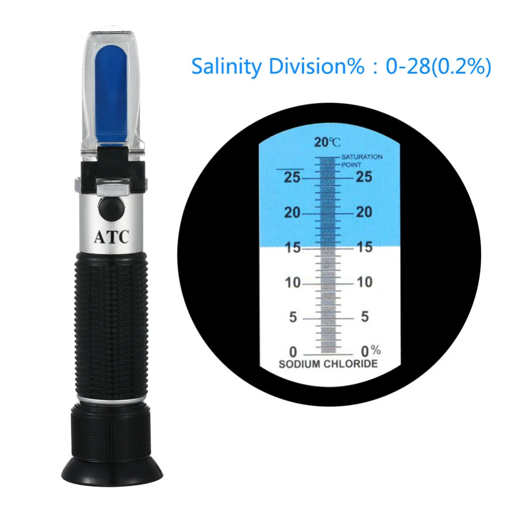 Portable Salinity Refractometer 0 28 Food Sodium Chloride Handheld