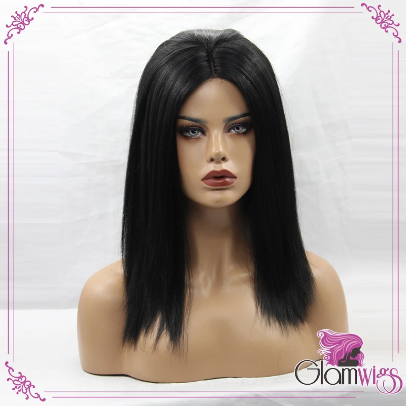 

Cheap Black Yaki Straight Synthetic Lace Front Wigs Kinky Straight Glueless Lace Wigs Heat Resistant Fiber Hair for Black Women