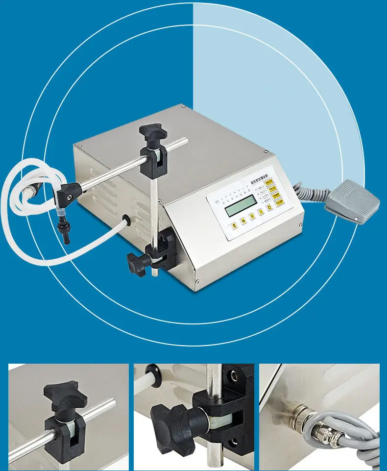 

5~3500ml Liquid Filling Machine Bottle Filler Digital Control Pump w/ Pedal 220V/110V