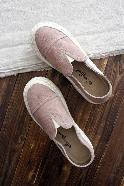 HUIFENGAZURRCS/ г. Летняя новая удобная обувь ручной работы на мягкой подошве женские тонкие туфли из натуральной кожи на плоской подошве 3 цвета