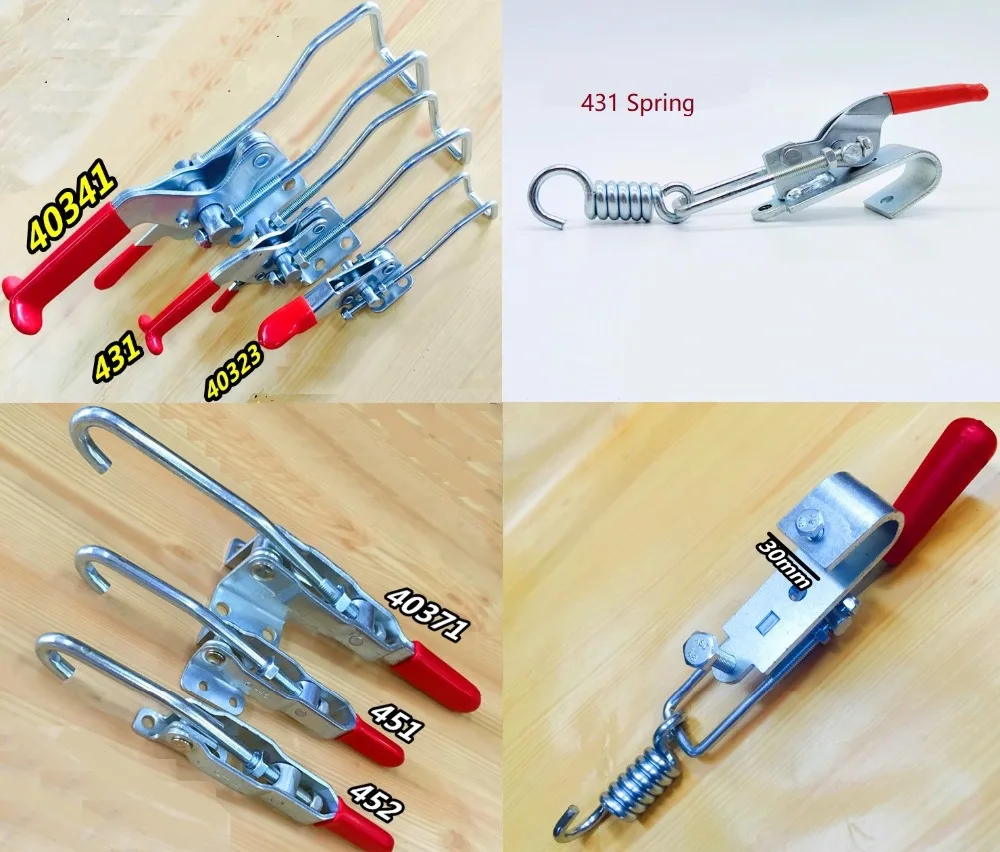 2Pcs/Lot Quick Release Toggle Hooking Clamp Spring Hook Industrial Iron PlatedDoor Hasps