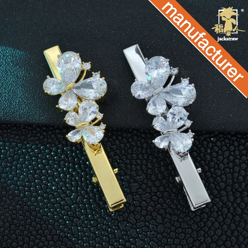 

Jackstraw two butterfly copper micro-inlaid zircon drill disc broken big duckbill clip hairpin