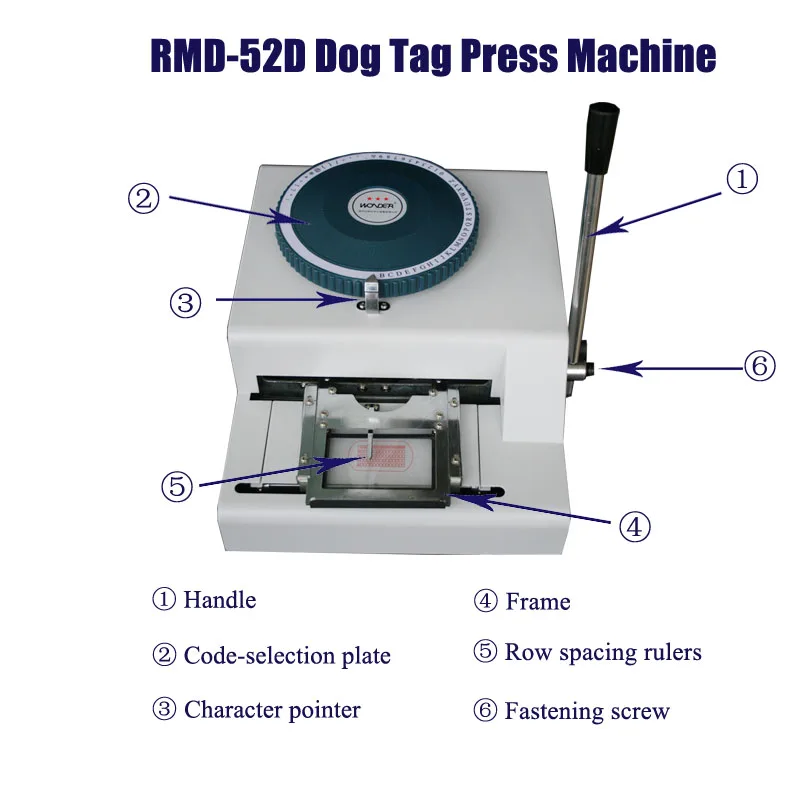 Руководство Собака Тег устройство для рельефного тиснения, пресс-принтер 52D символов
