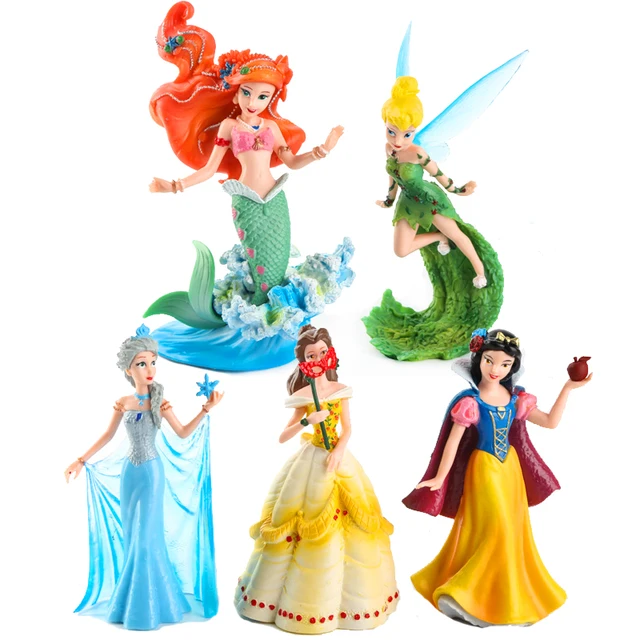 Cheap 5pcs/set disney Princesses Toys Snow White Elsa Ariel Bella Tinker Bell Mermaid PVC Action Figure Model Girl toys For Children Cheap 5pcs/set disney Princesses Toys Snow White Elsa Ariel Bella Tinker Bell Mermaid PVC Action Figure Model Girl toys For Children