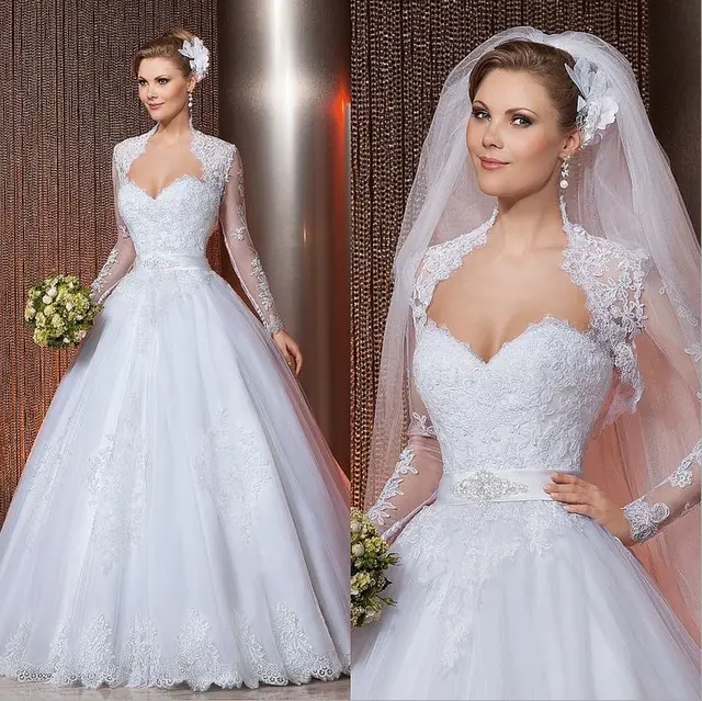 atractivo del cordón del amor organza bordada de manga larga vestido