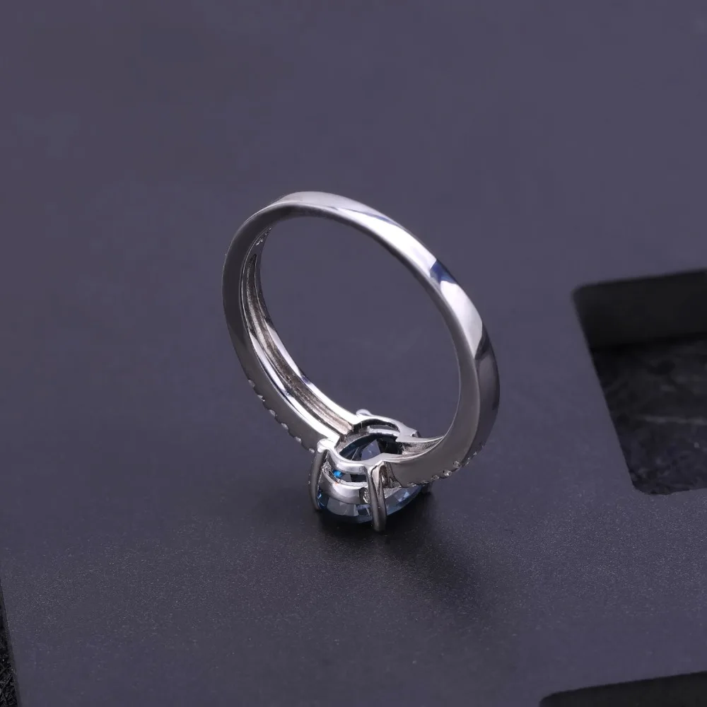 GEM'S BALLET натуральный Лондон Голубой топаз серьги кольцо Набор 925 пробы серебро драгоценный камень классический набор украшений для женщин хорошее ювелирное изделие