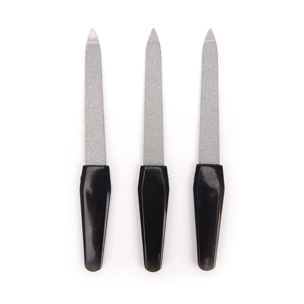 Women Dual Sided Nail Art File Stainless Steel Metal Manicure Pedicure