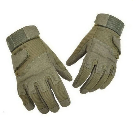 MAGCOMSEN мужские армейские перчатки, мужские тактические перчатки с полным пальцем, военные противоскользящие кожаные перчатки для страйкбола, Военные перчатки, AG-JLHS-024 - Цвет: Армейский зеленый