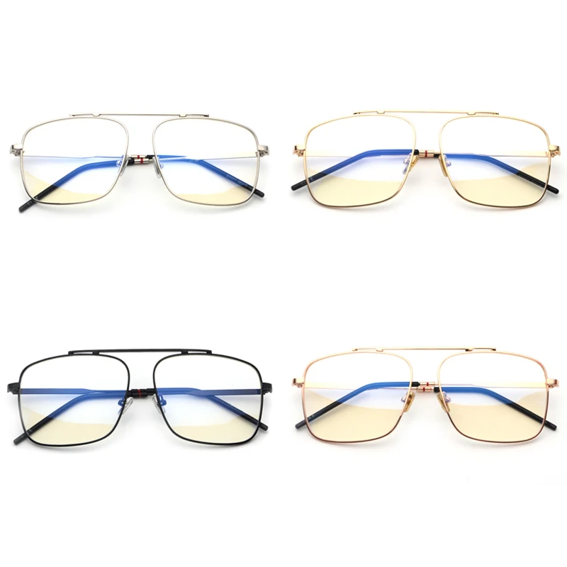 big eye glasses square frame men metal myopia detail (3)