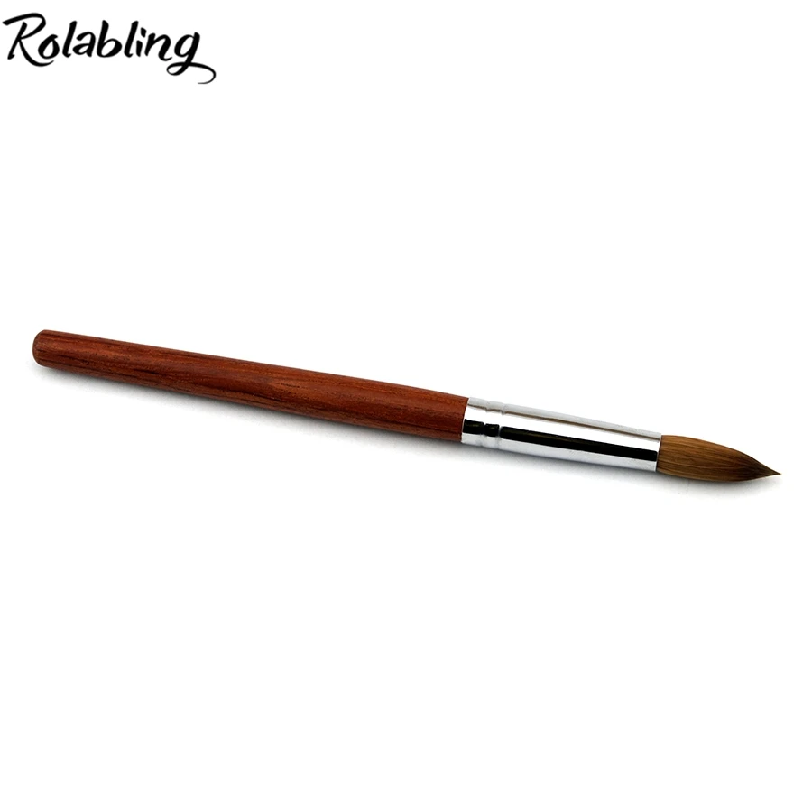 18 Acrylic Nail brush 100 Kolinsky Sable Pen Red wood Acrylic Brush for Nail Art Brush