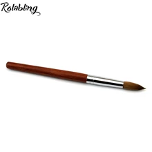 18 Acrylic Nail brush 100 Kolinsky Sable Pen Red wood Acrylic Brush for Nail Art Brush