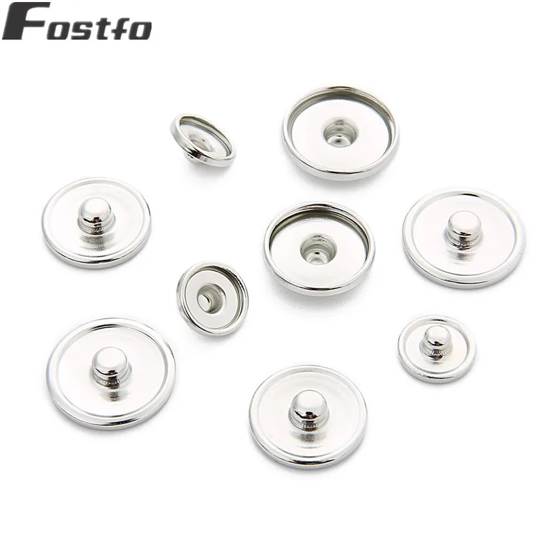 

20pc/lot Round Blank Cufflink Tray Snap Button Base 10/16/18mm Cabochon Pendant Setting Base Accessories Handmad Jewelry Making