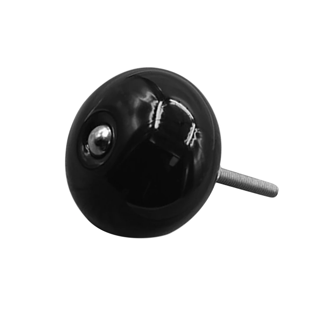 

8 Pcs Set European Style Furniture Handles Round Cabinet Solid Color Decoration Ceramic Door Knob Drawer Pull Handle - Black