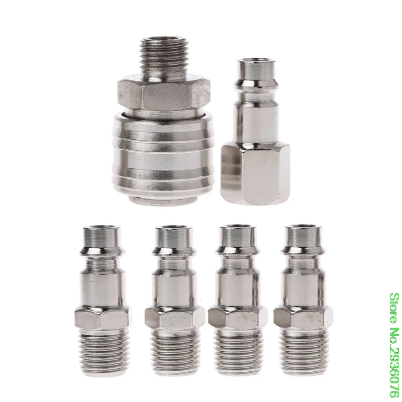 

6 Pcs EURO Air Line Hose Compressor Fitting Connector Quick Release Set 1/4" BSP Drop Ship Support