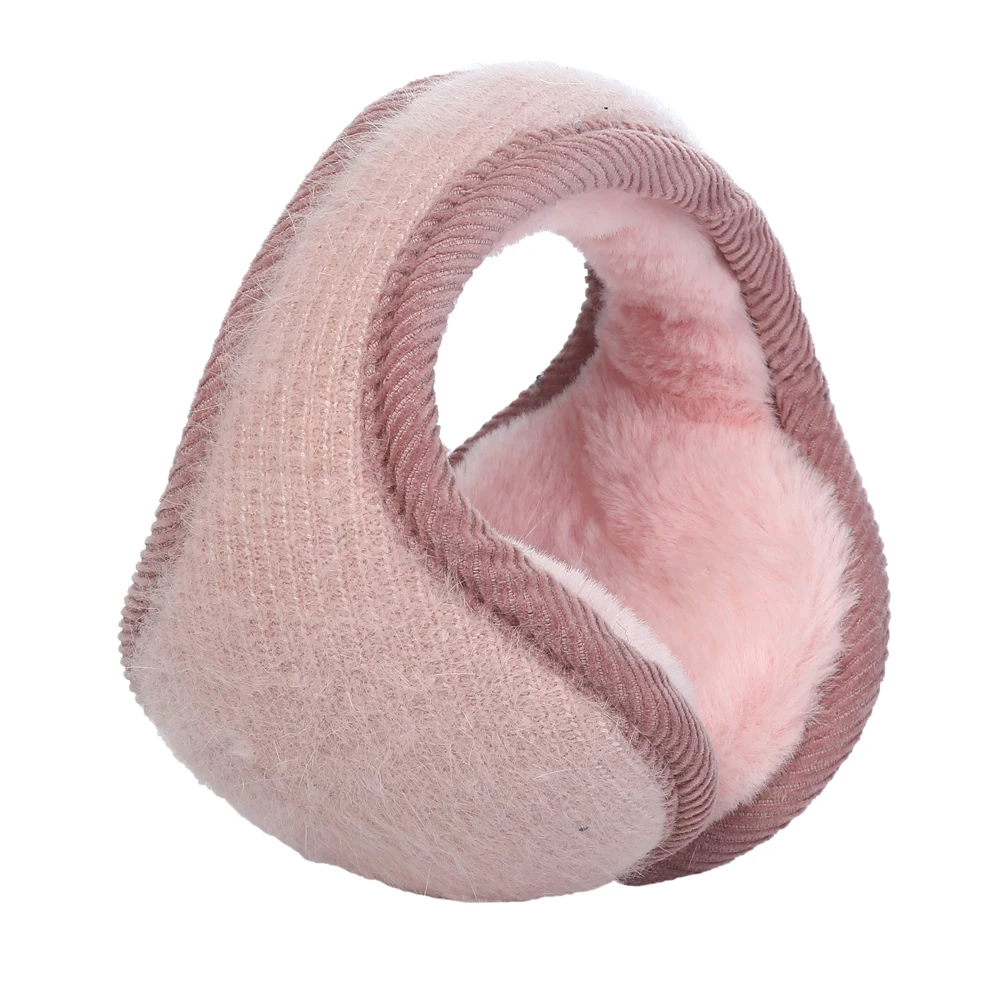 Зимние вязаные наушники для Для мужчин Для женщин складной уха грелки сумка Регулируемый Теплый плюш Наушники Earflap назад носить с