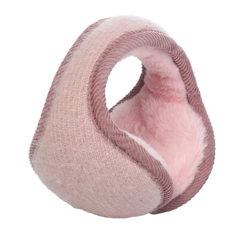 

Winter Knitted Earmuffs for Men Women Foldable Ear Warmers Ear Bag Adjustable Warm Plush Earmuffs Earflap Back Wear Rabbit hair