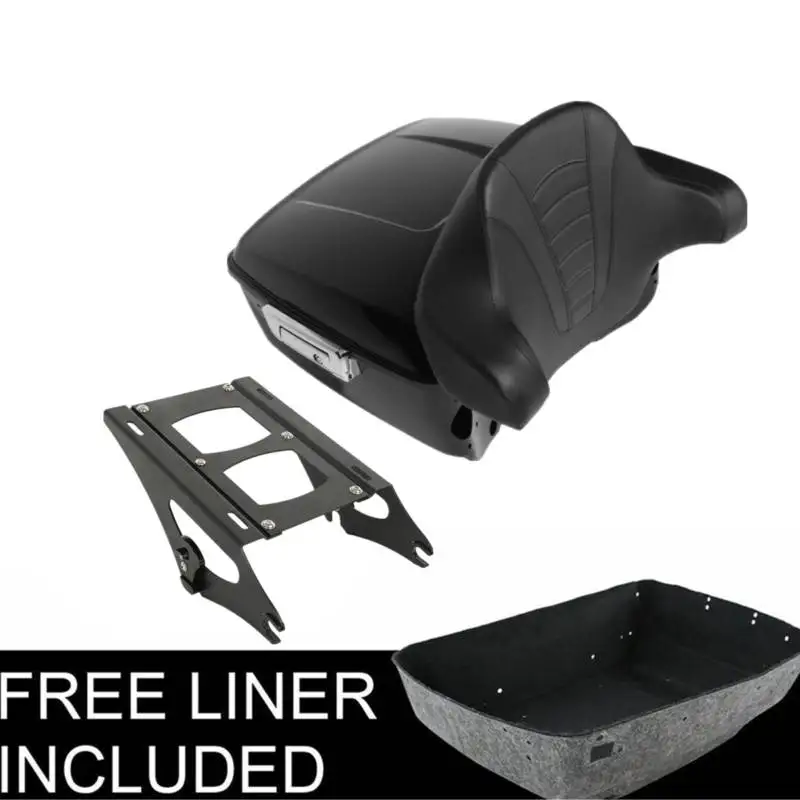 Motorcycle King Pack Trunk Backrest Pad Mount Rack For Harley Tour Pak Touring Road King Electra Street Glide 2014-2019 Motorcycle King Pack Trunk Backrest Pad Mount Rack For Harley Tour Pak Touring Road King Electra Street Glide 2014-2019